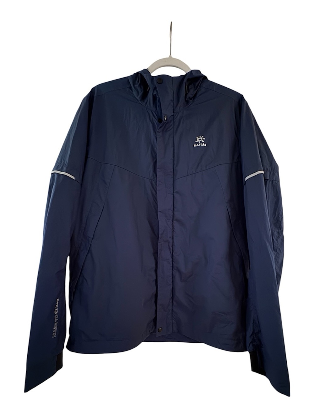 KAILAS KG2116117 Men's Large Hooded Hiking Rain Jacket Navy Blue